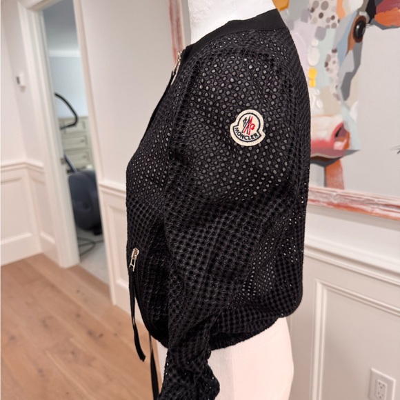 Moncler Black Textured Women's Bomber Jacket - Picture 3 of 9